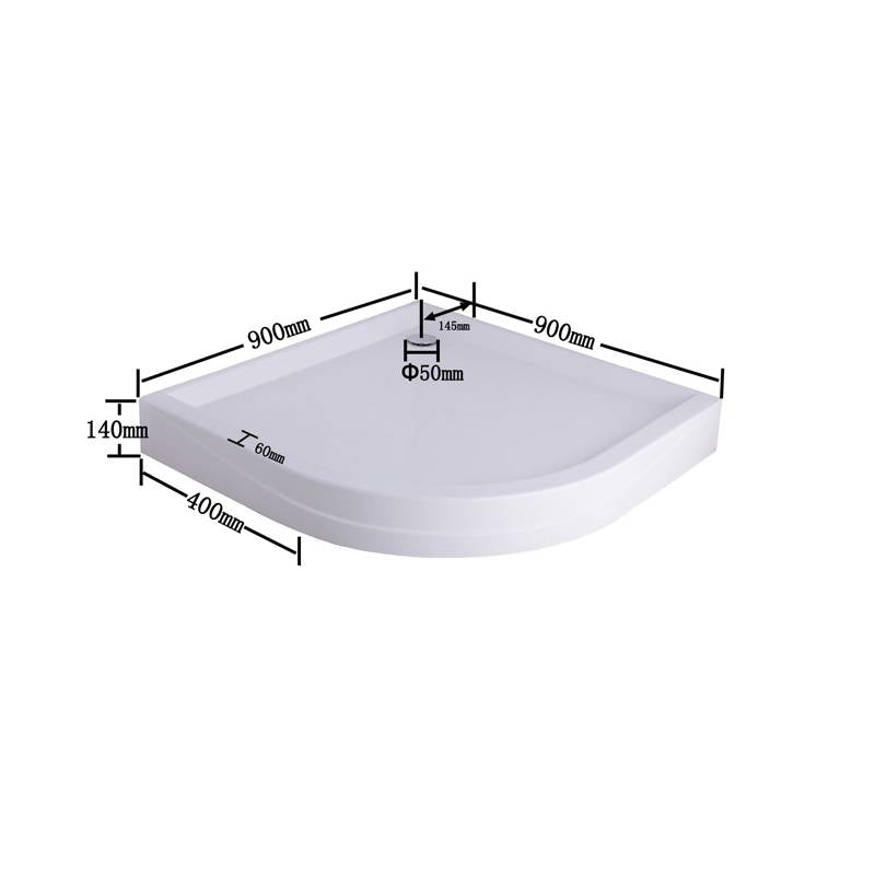 Douchebak kwartrond 100x100