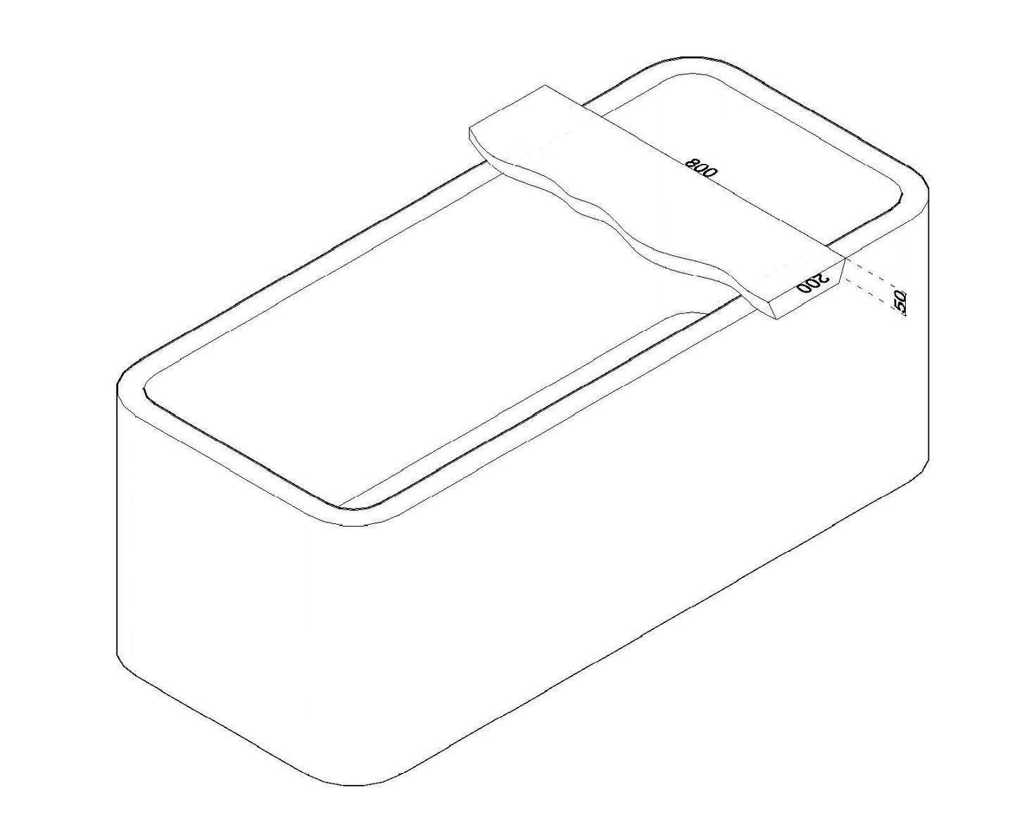Wiesbaden OAK badplanchet robuust 80x20x5