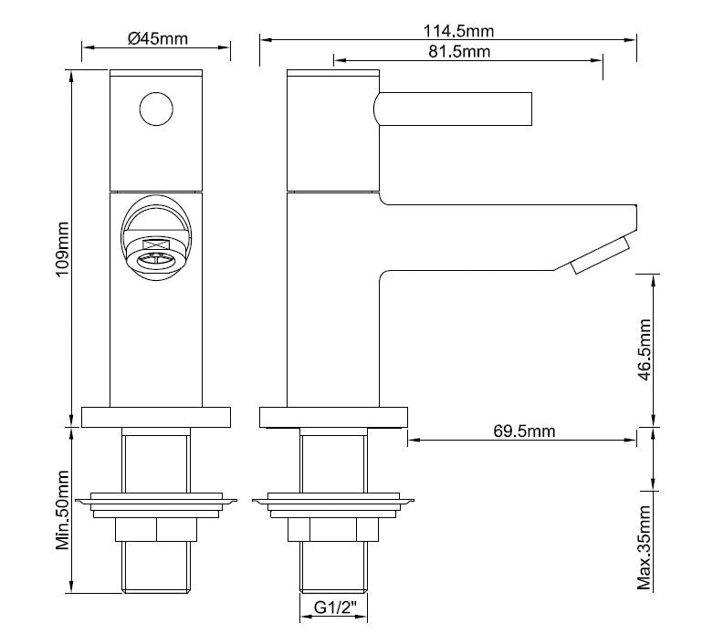 Wiesbaden Amador toiletkraan 1/2'' chroom