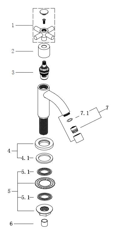 Wiesbaden Carine toiletkraan 1/2'' chroom