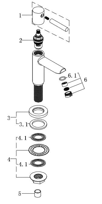 Wiesbaden Amador toiletkraan 1/2" geborsteld staal