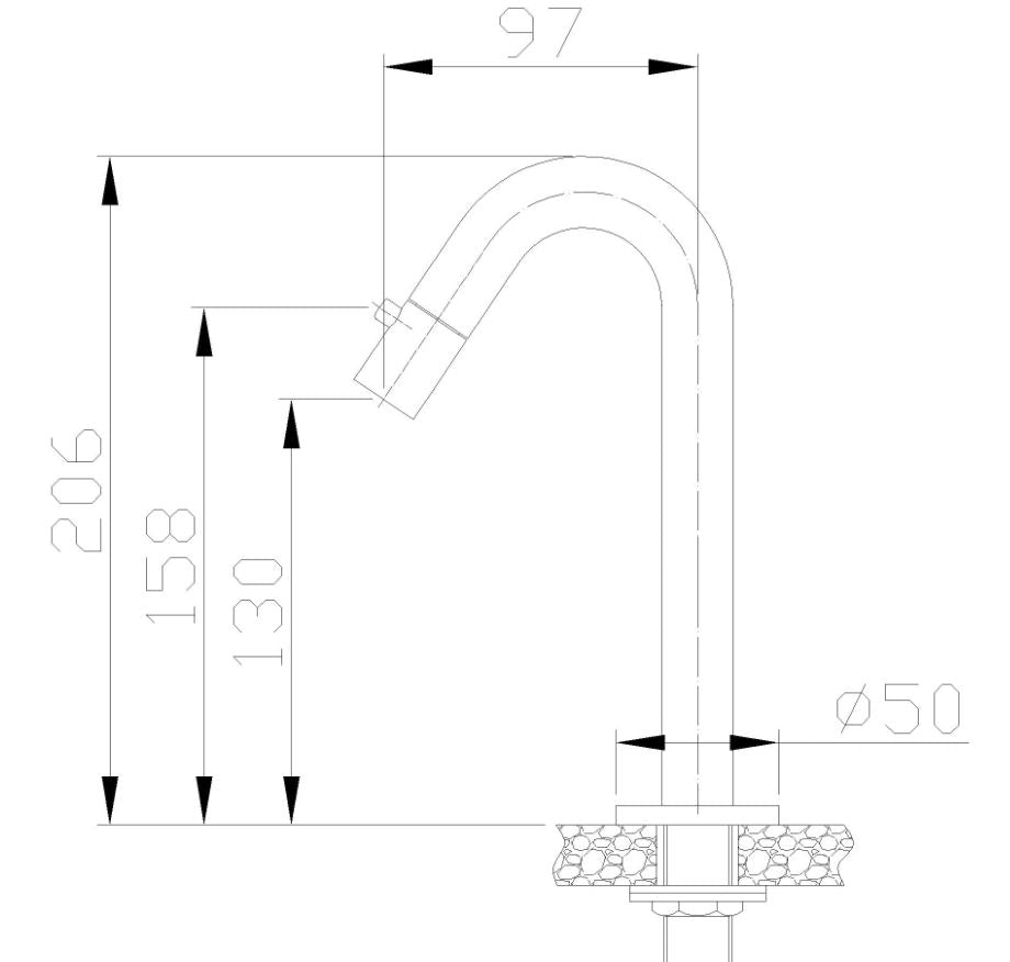 Wiesbaden Metro toiletkraan mat zwart