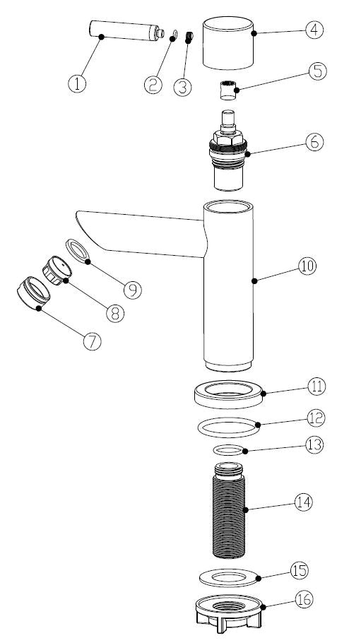 Wiesbaden 304-Imola RVS toiletkraan 1/2'' rechte uitloop