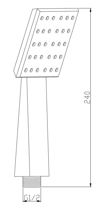 Wiesbaden 304-ABS handdouche vierkant geborsteld staal