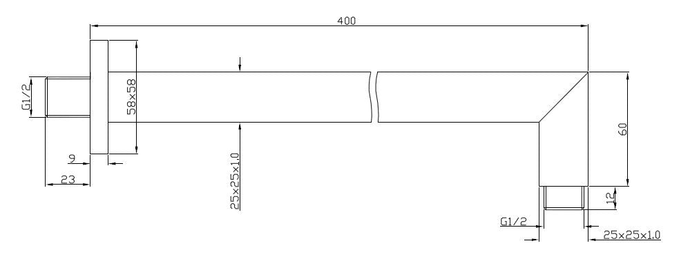 Rombo douchearm 40 cm chroom 8718053678429