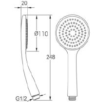Wiesbaden Single chroom ABS handdouche rond 1/2''