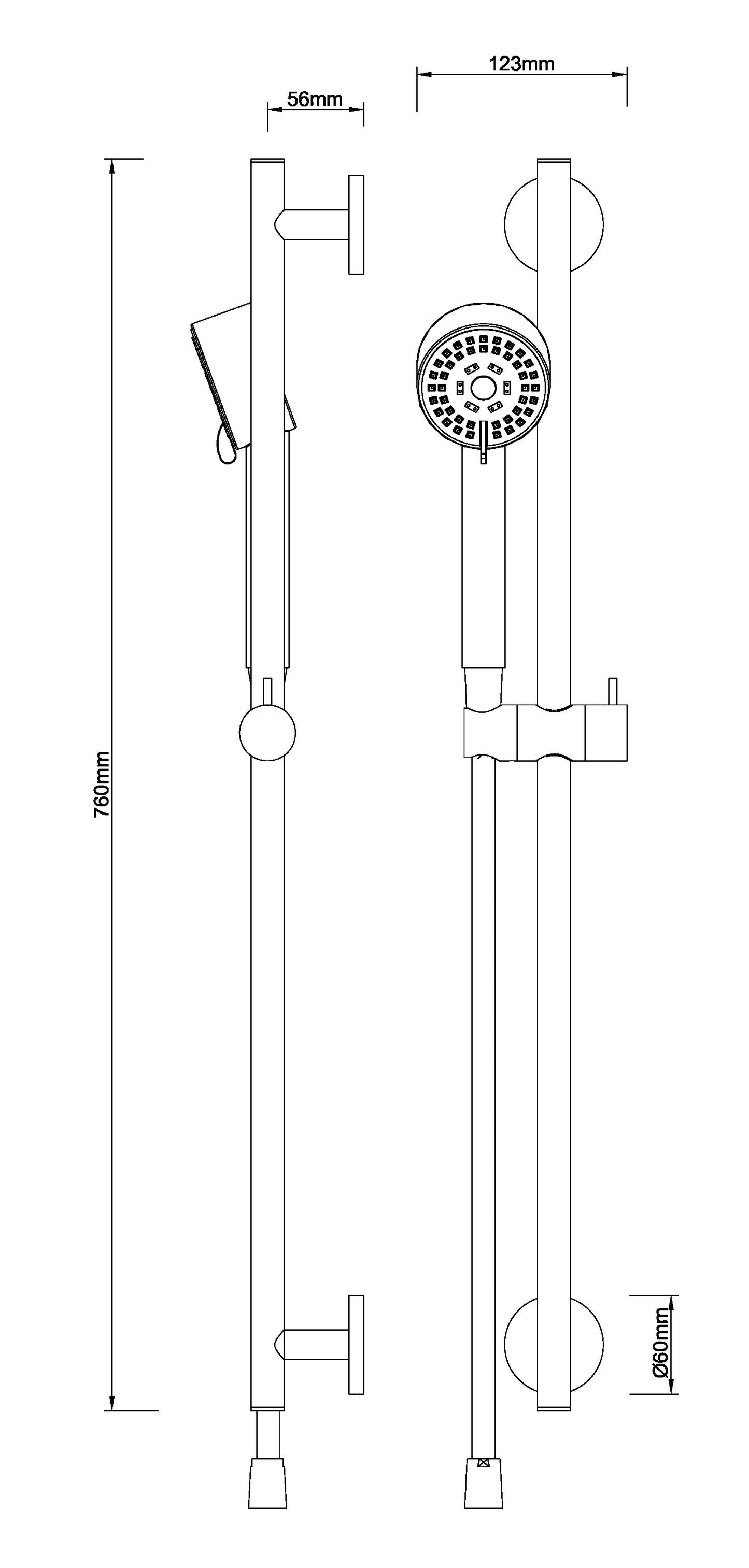 Wiesbaden Cadans luxe glijstangset compleet geborsteld staal