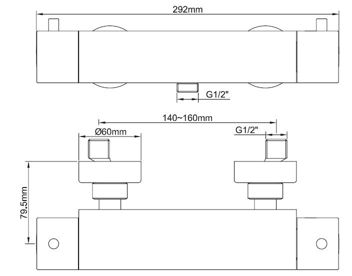 Wiesbaden Cool Touch douchethermostaat chroom