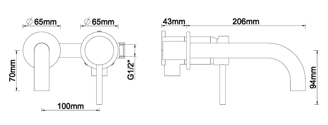 Wiesbaden Caral 20 inbouw-wastafelmengkraan eennhendel chroom
