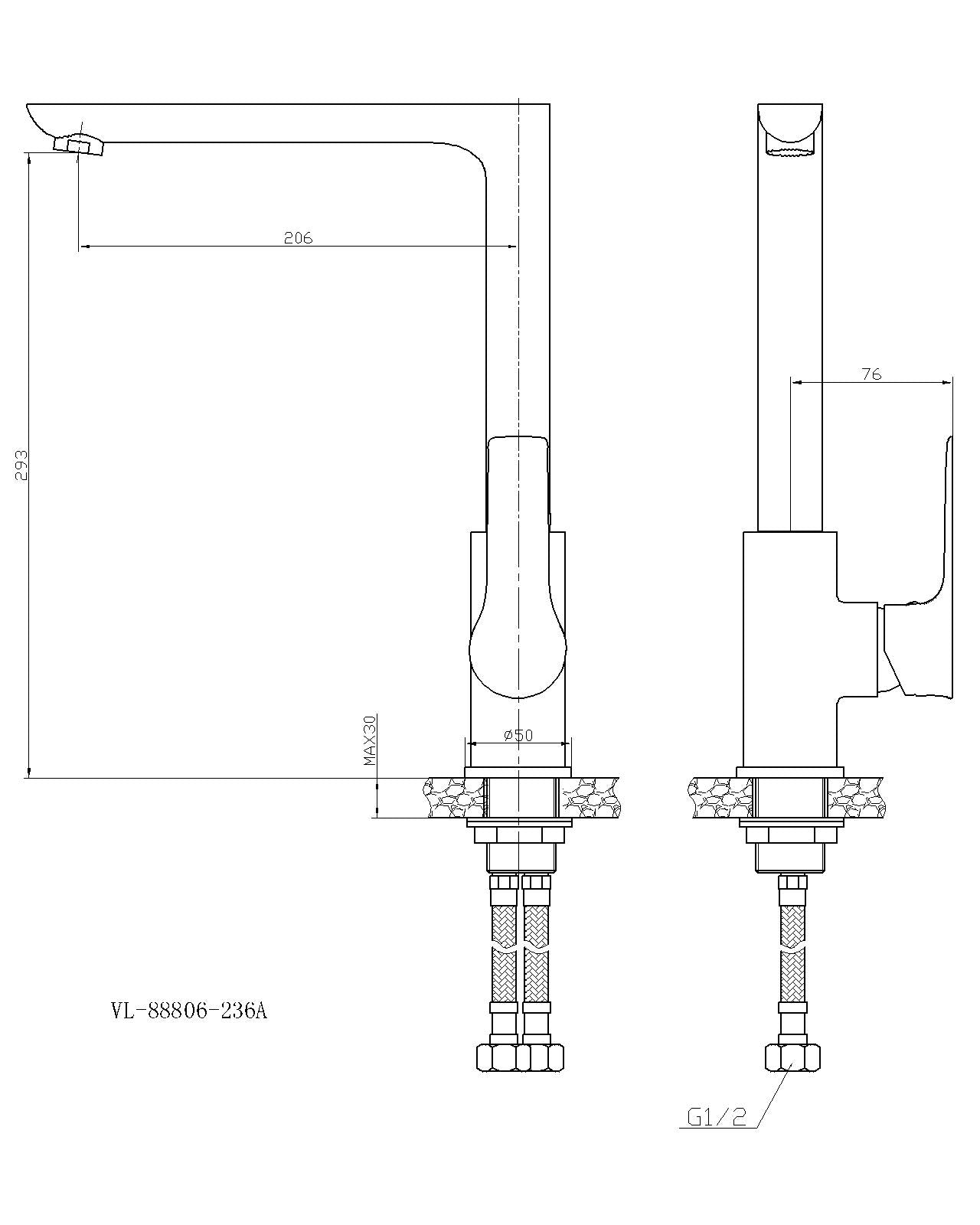 Wiesbaden Casma éénhendel-keukenmengkraan chroom