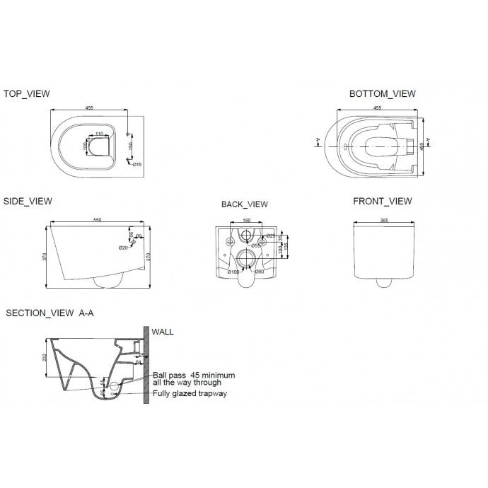 Wiesbaden Flow rimless wandcloset met flatline zitting wit