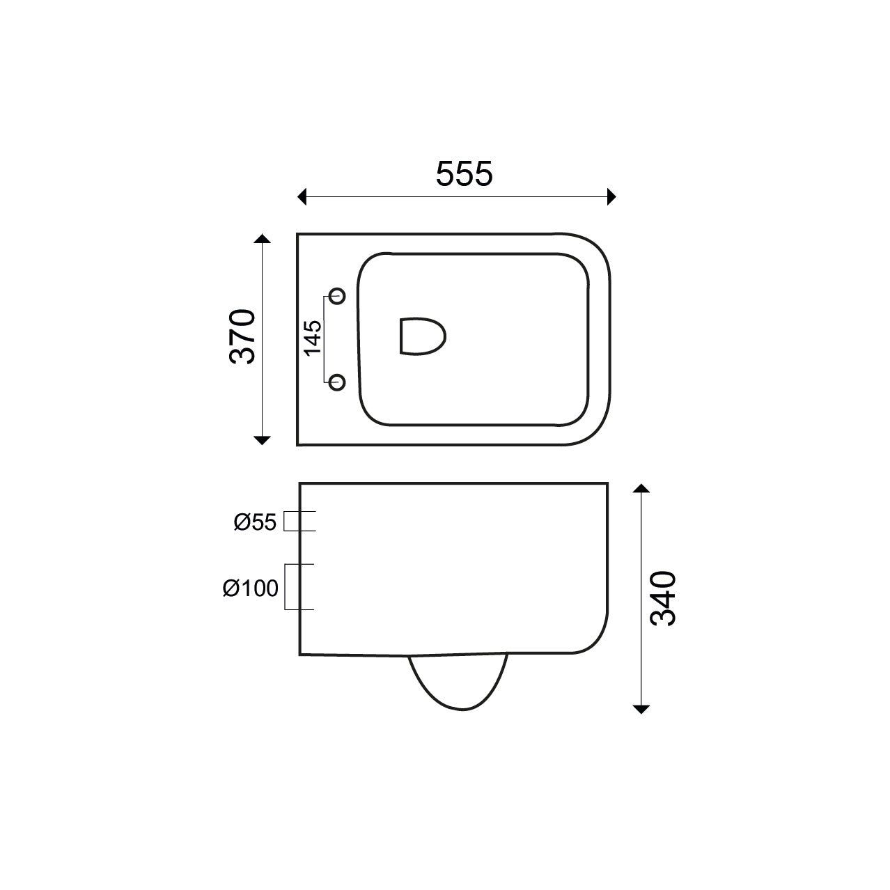 Wiesbaden Larx wandcloset + zitting diepspoel wit