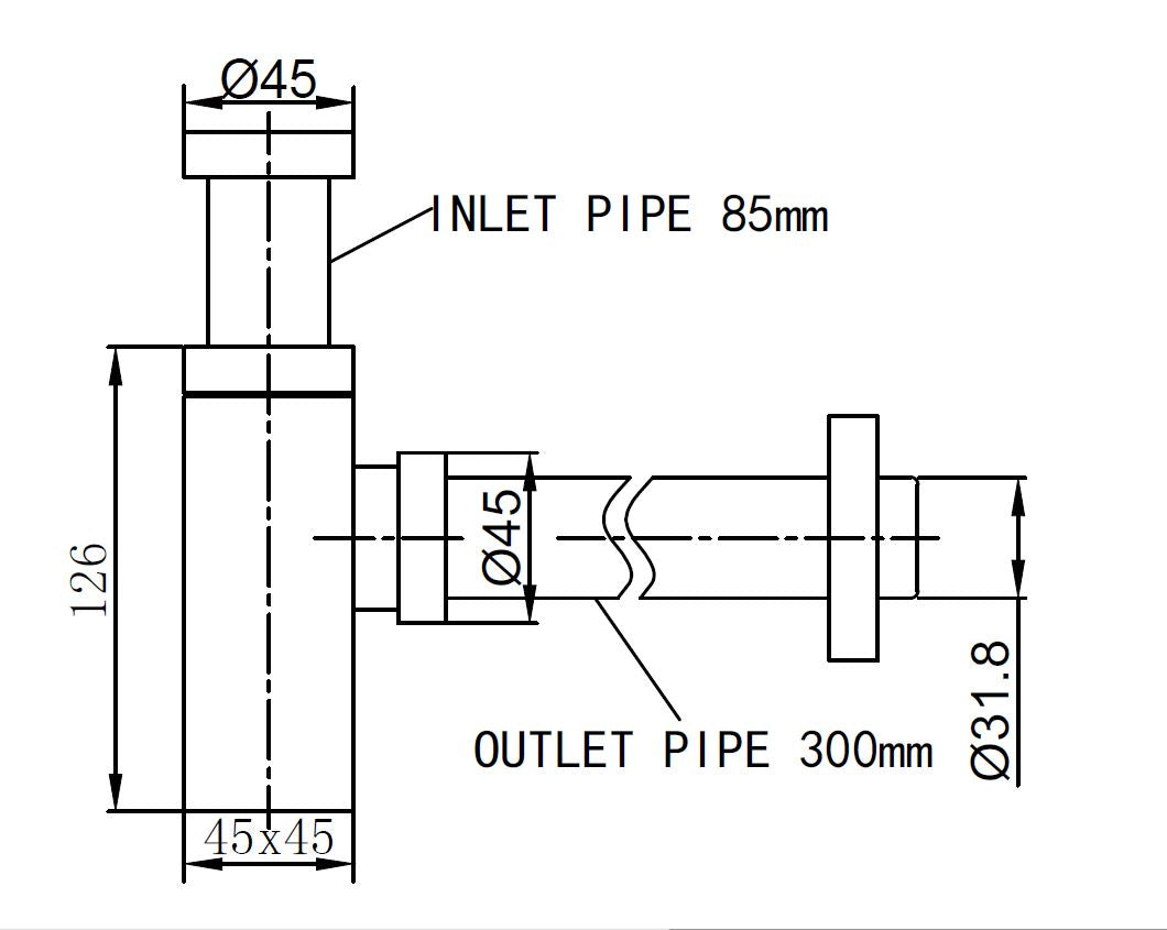 Wiesbaden Star luxe bekersifon vierkant 11/4 RVS-look