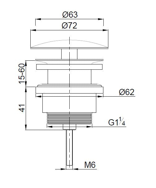 Wiesbaden UniMatch open afvoerplug 5/4" mat wit