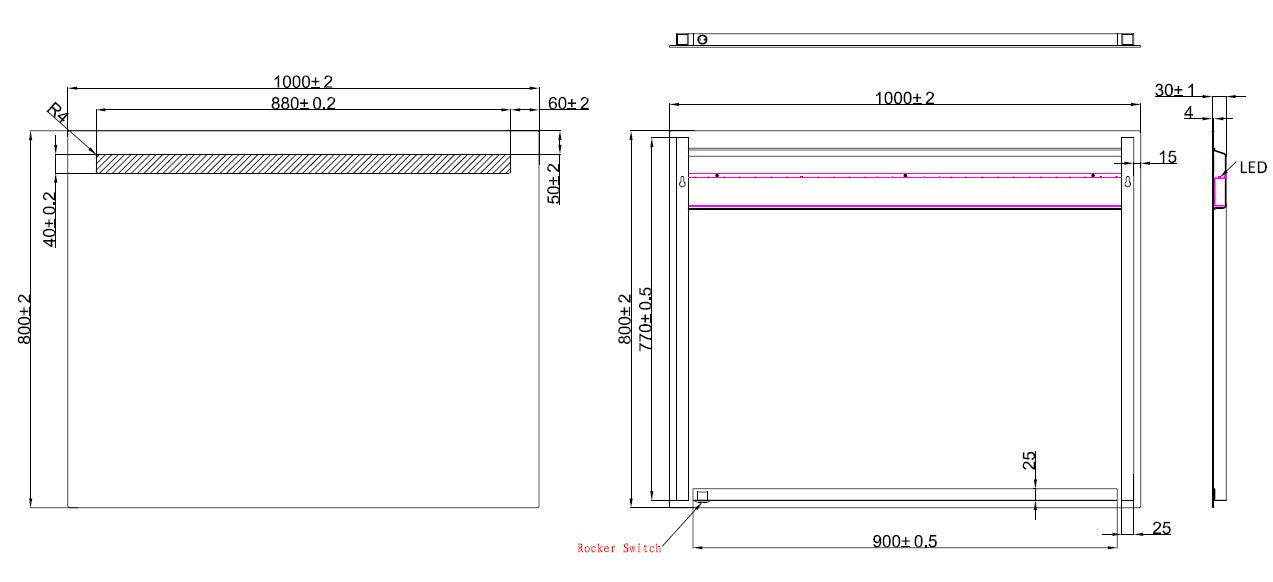 Wiesbaden Tigris spiegel met led verlichting 100x80cm