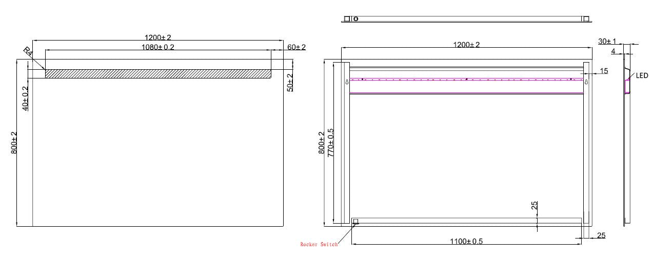 Wiesbaden Tigris spiegel met led verlichting 120x80cm