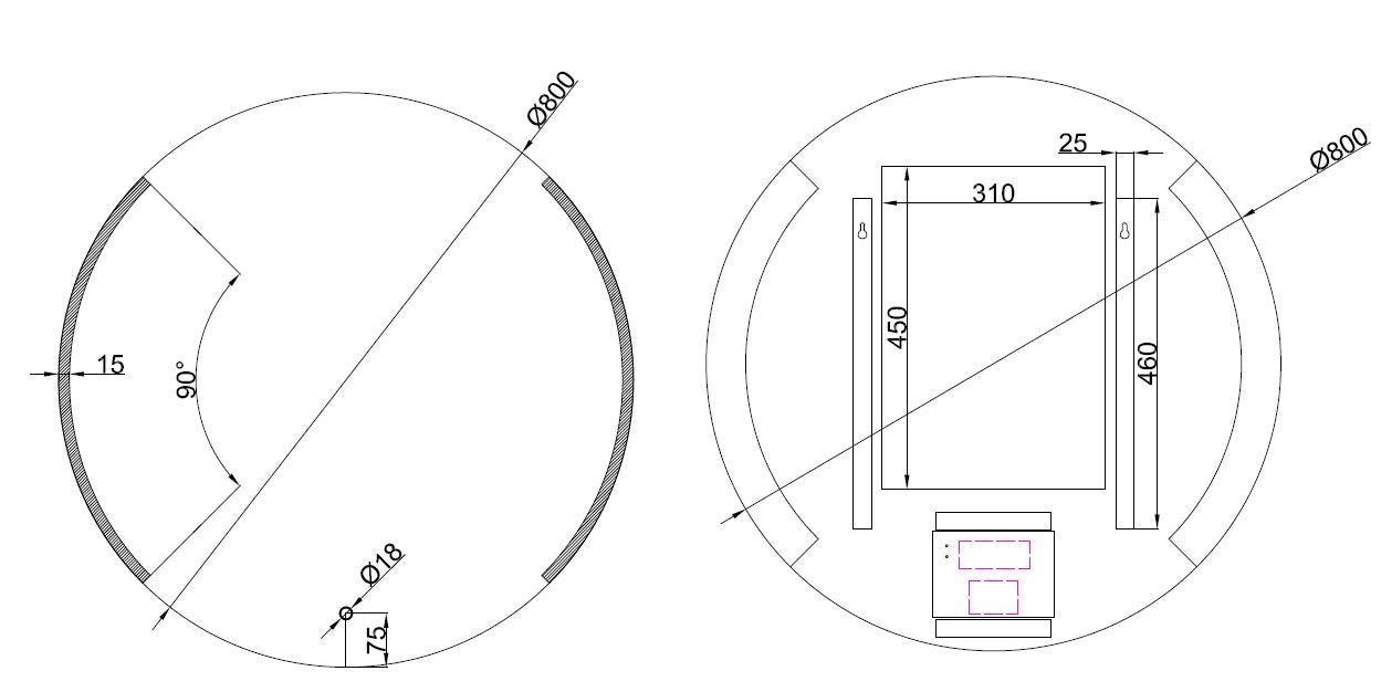 Wiesbaden Round dimbare LED condensvrije spiegel rond 80cm