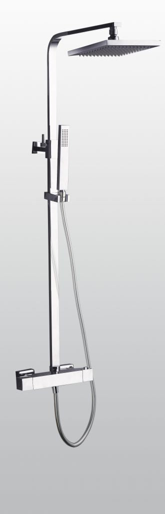 Opbouw doucheset thermostatisch vierkant chroom