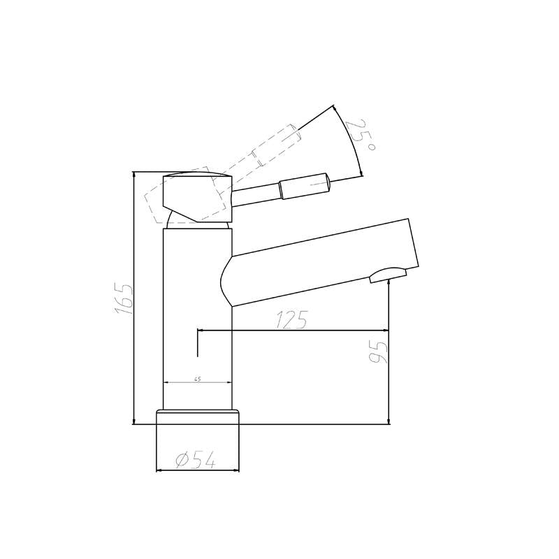 Wastafelmengkraan rond RVS 150