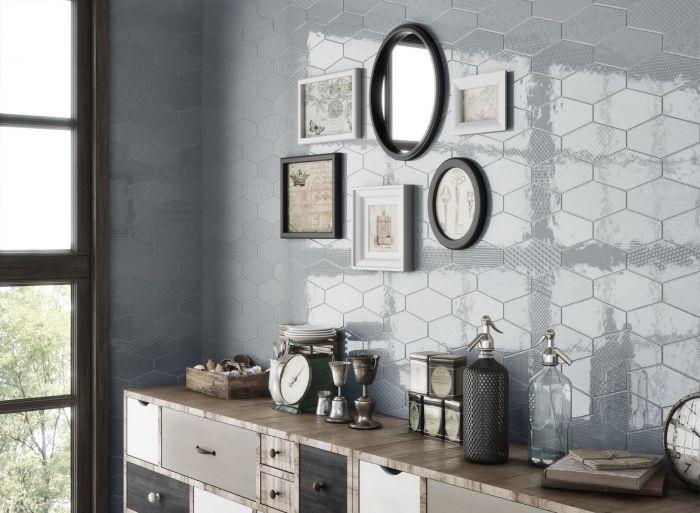 Wandtegel Viena Ash Blue 10x20