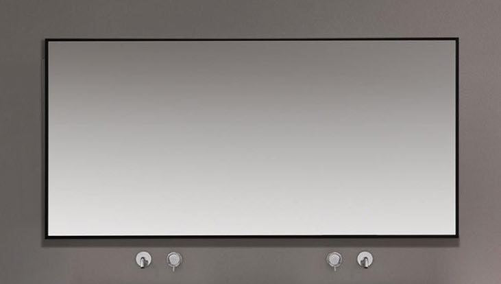 Reno omlijsting aluminium zwart spiegel 100x60