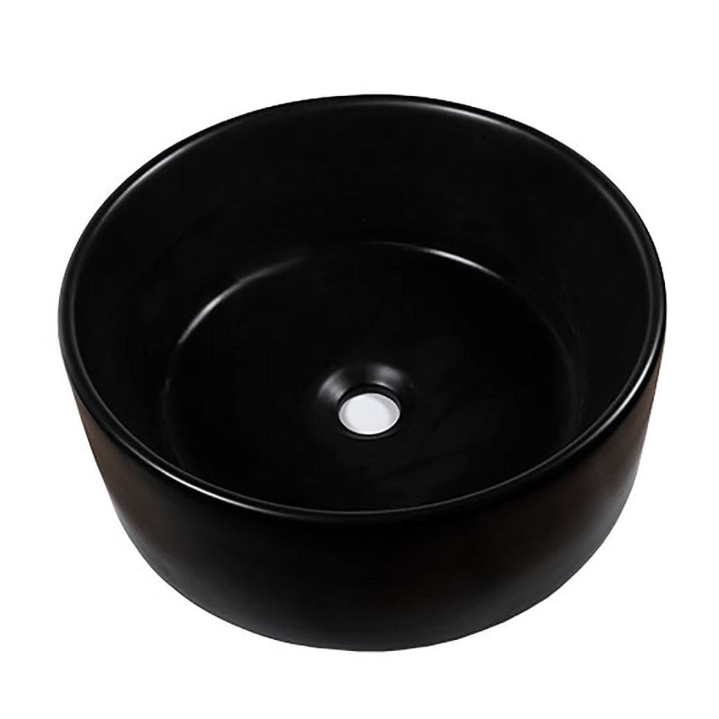 Waskom Opbouw Lorens Cilinder 40x40x15cm Mat Zwart