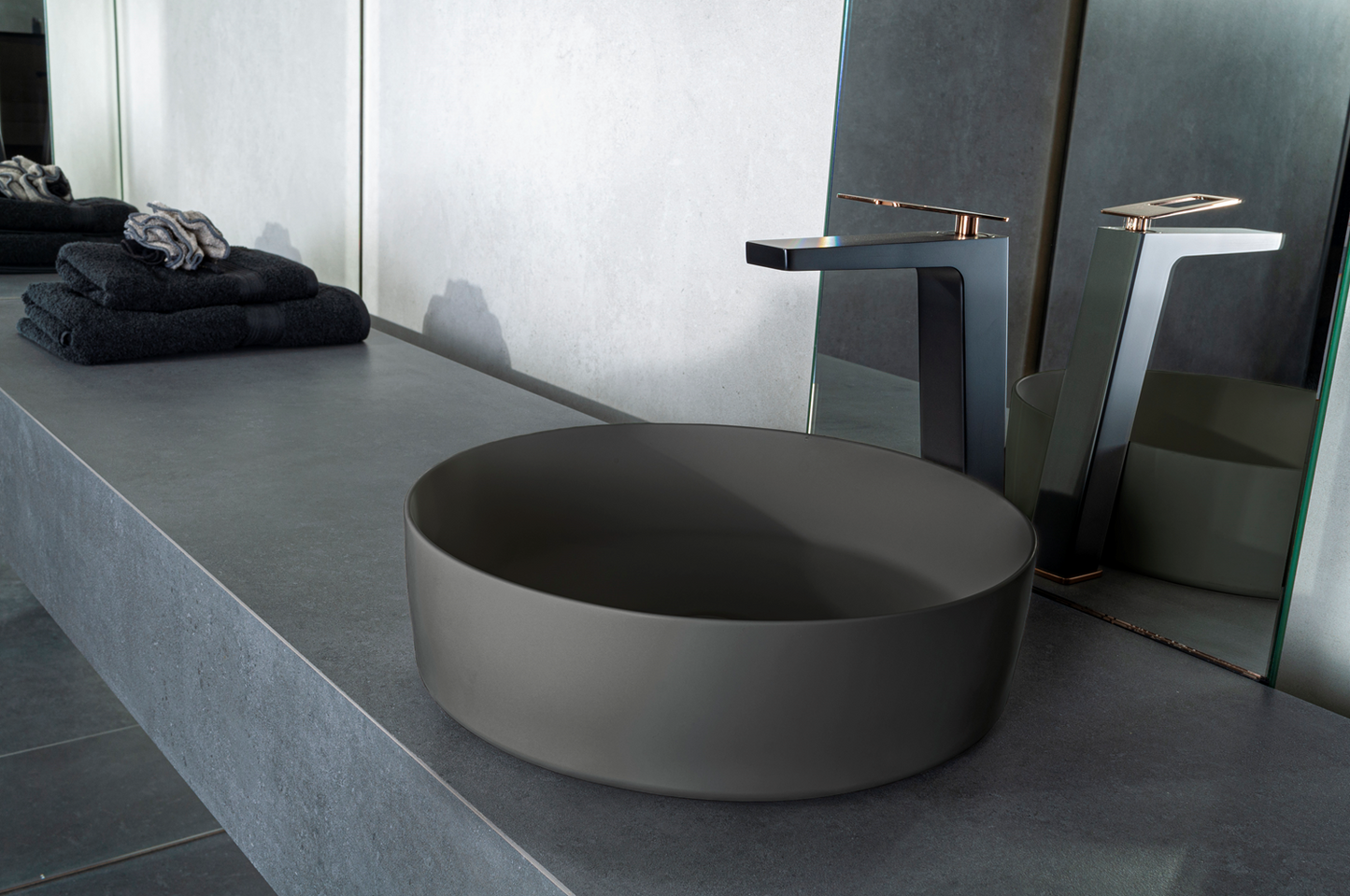 Solid surface waskom Tess grijs