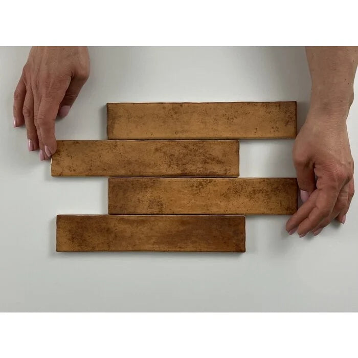 Kalon Terracotta wandtegel 5x25 glans