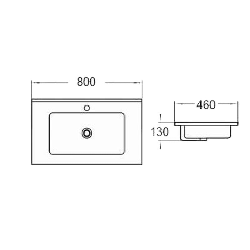 Badmeubel aktieset DL 80 mat wit zonder spiegel
