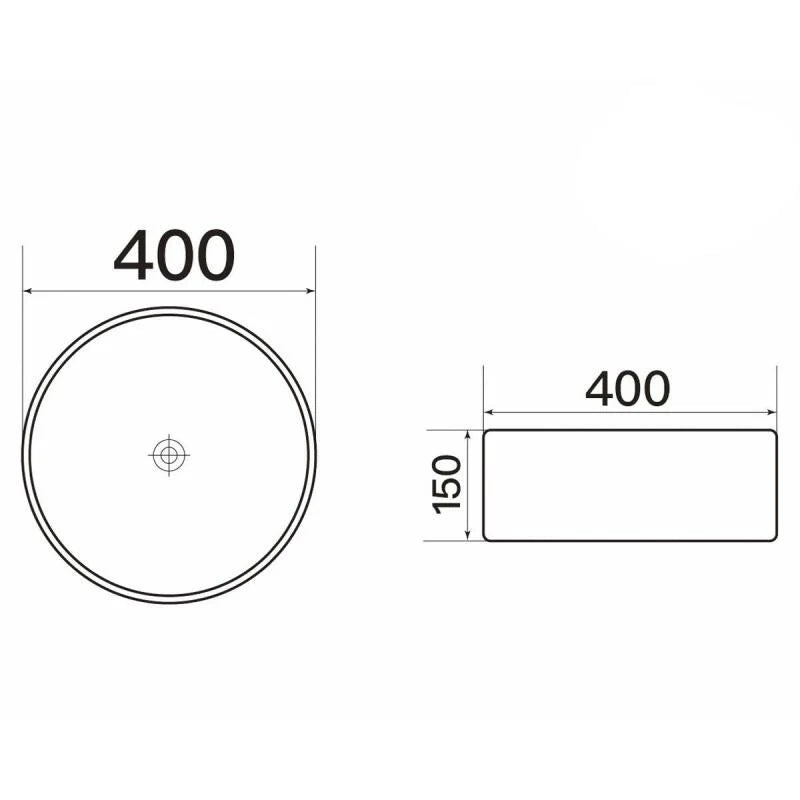 Waskom Opbouw Lorens Cilinder 40x40x15cm Wit