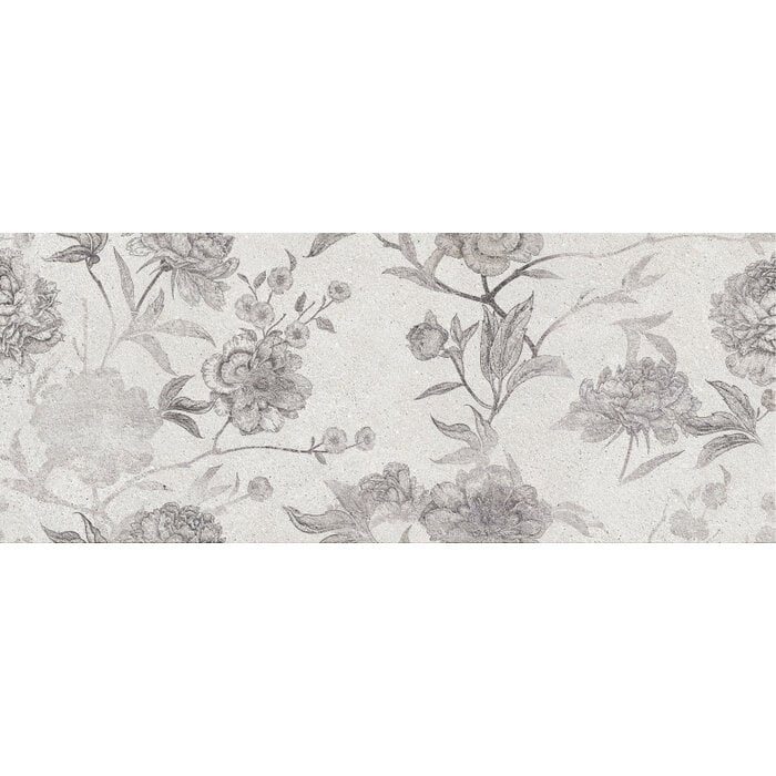 Wandtegel Borneo White Malone decor 30x75 rett