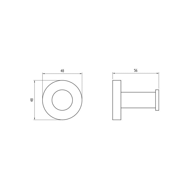 Handdoekhaak Rond chroom
