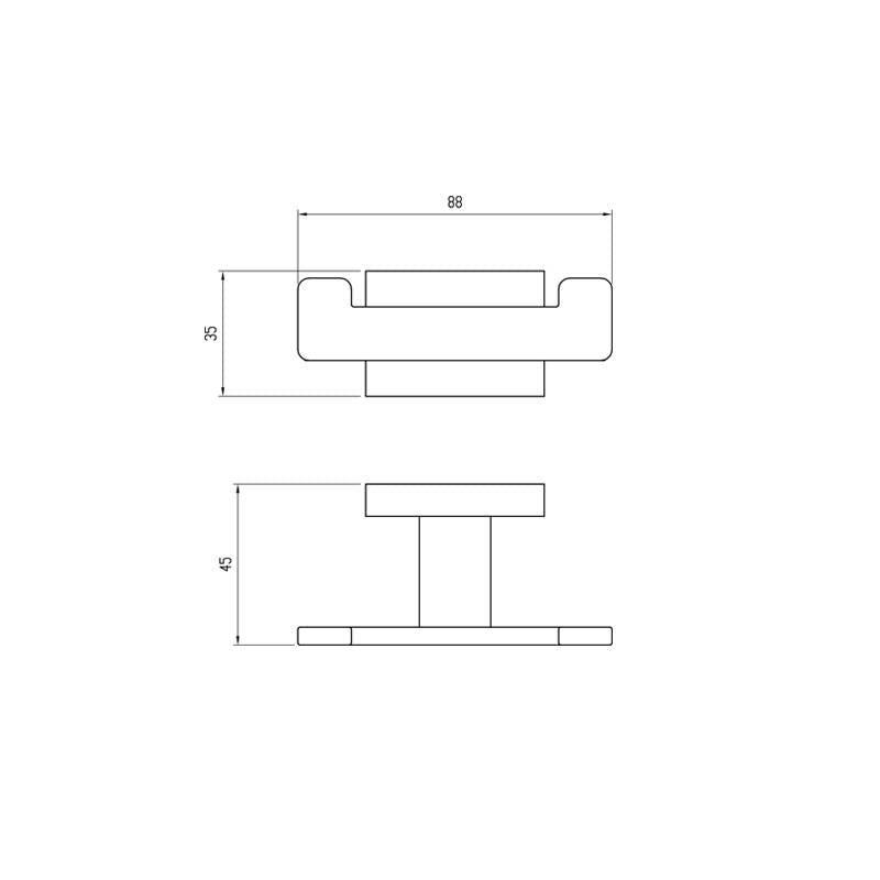 Handdoekhaak Vierkant chroom