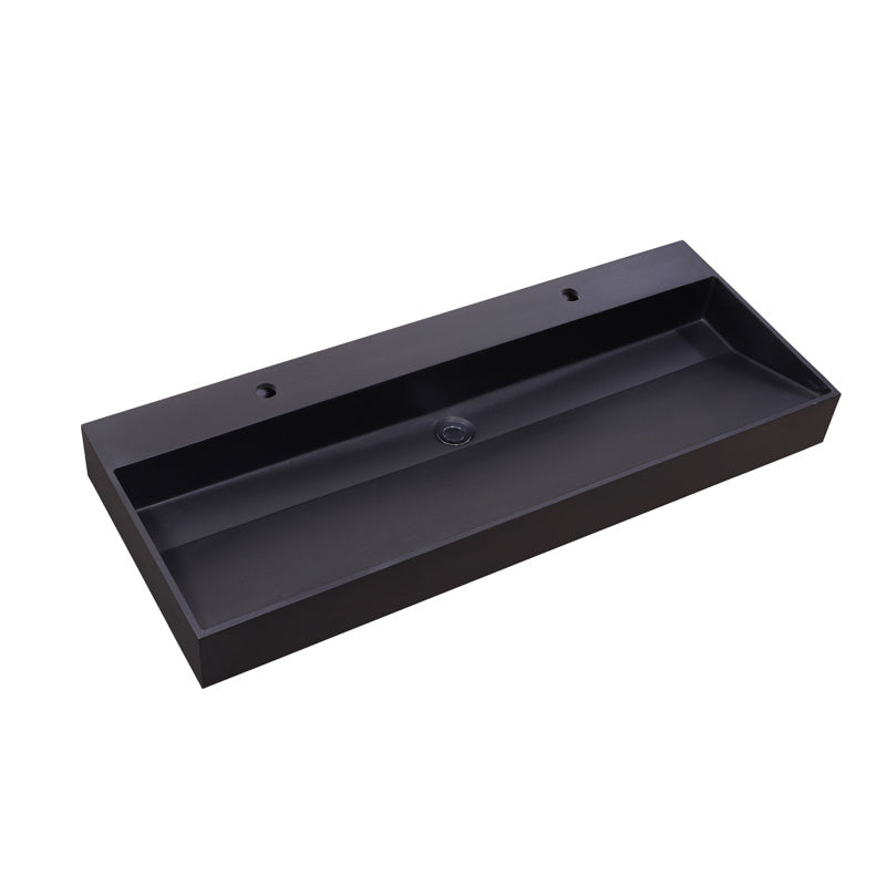 Wastafel Quartz Trend 120 cm Enkelbak met 2 kraangaten