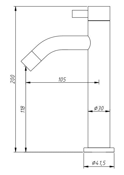Fonteinkraan hoog 20 cm RVS