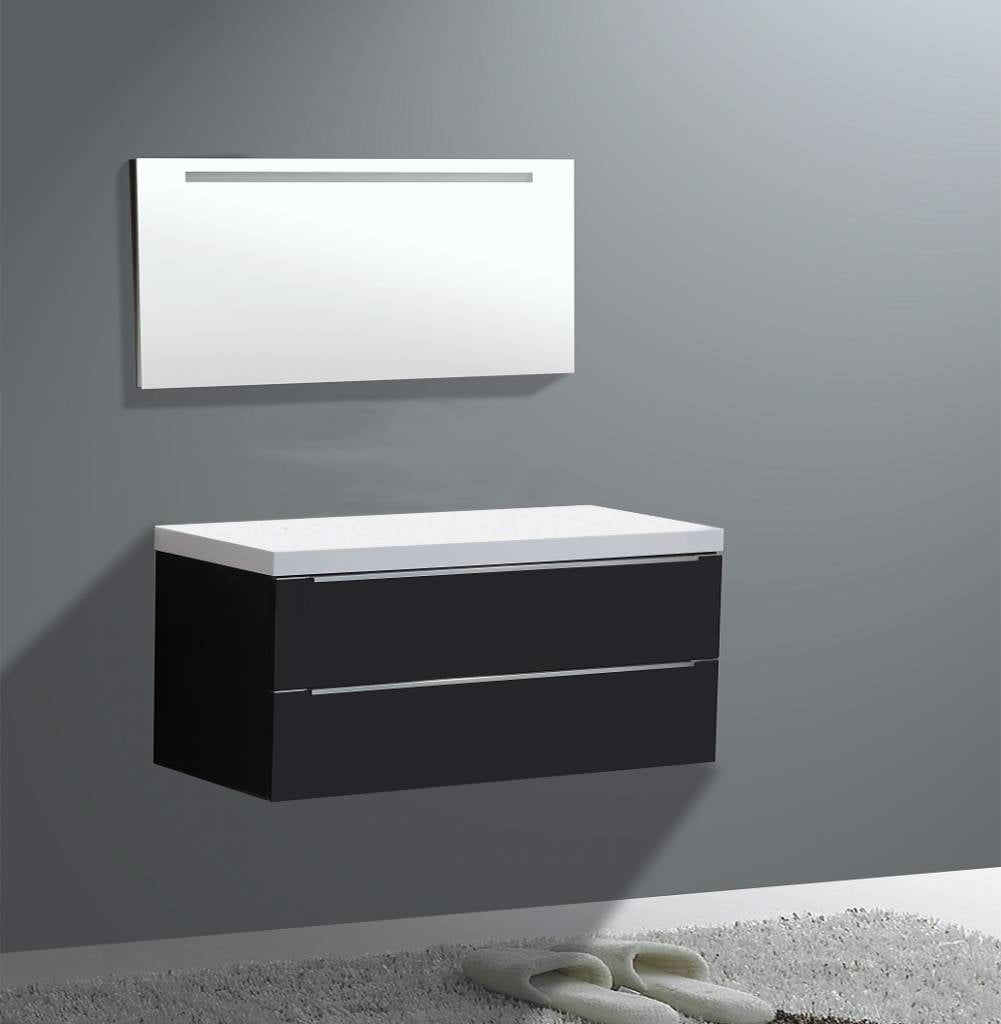 Badmeubel Senza Flat kunstmarmer top 120 Antraciet