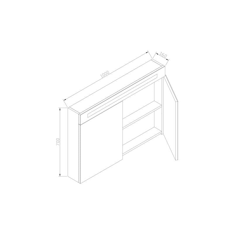 Spiegelkast 100 met LED verlichting Wit