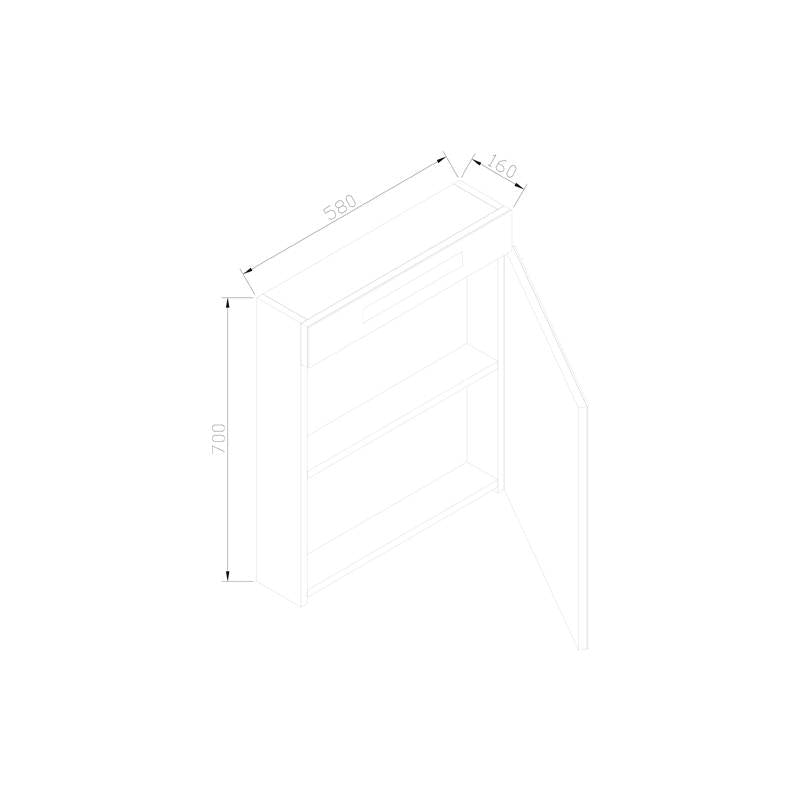 Spiegelkast 58 met LED verlichting Light Wood