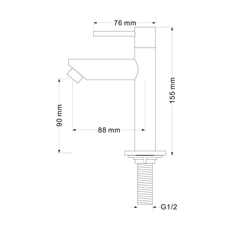 Fonteinkraan Mat Zwart