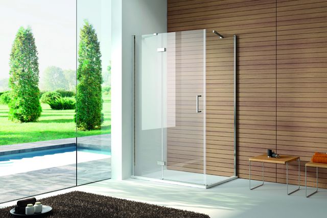 Deur + vaste wand douchecabine Quadra 140