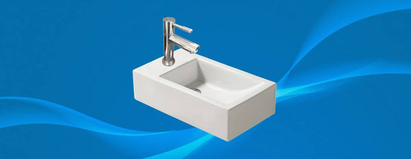 Combipakket keramische fontein met kraan en afvoer Qubic Links