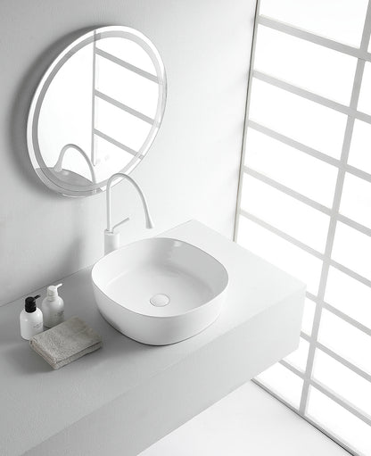 Sofia waskom rond 44 x 44 x 13,5 cm keramiek glans wit