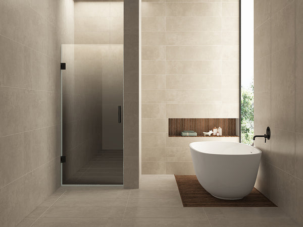 Less nisdeur links 800 x 2000 x 8 mm nano spiegelrook- naar helder glas/mat zwart