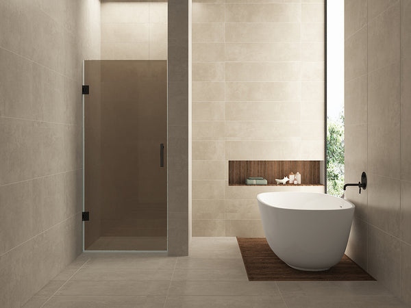 Less nisdeur 700 x 2000 x 8 mm nano vintage brons glas/mat zwart