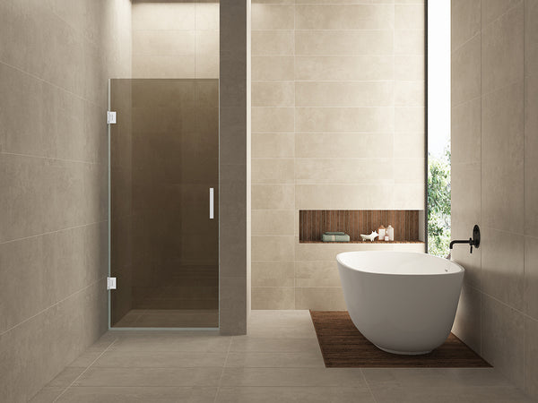 Less nisdeur 700 x 2000 x 8 mm nano vintage brons glas/mat wit