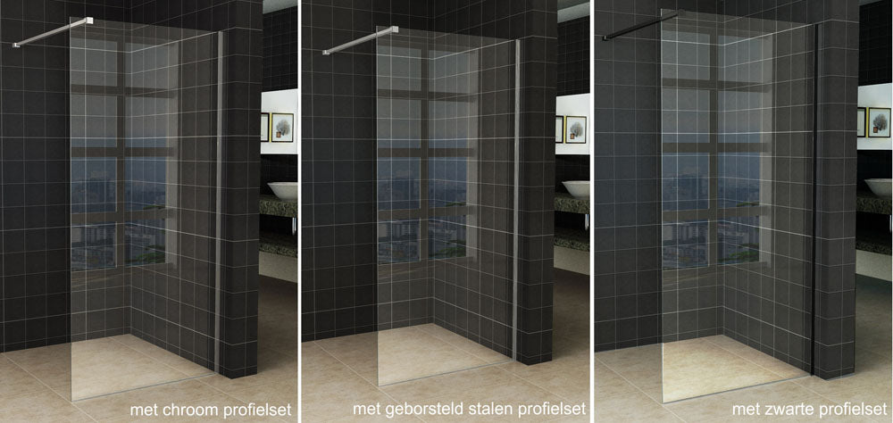 Slim inloopdouche zonder profiel 110 cm 8 mm Nano