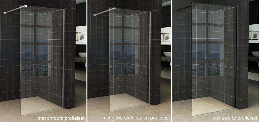 Slim inloopdouche zonder profiel 75 cm 8 mm Nano