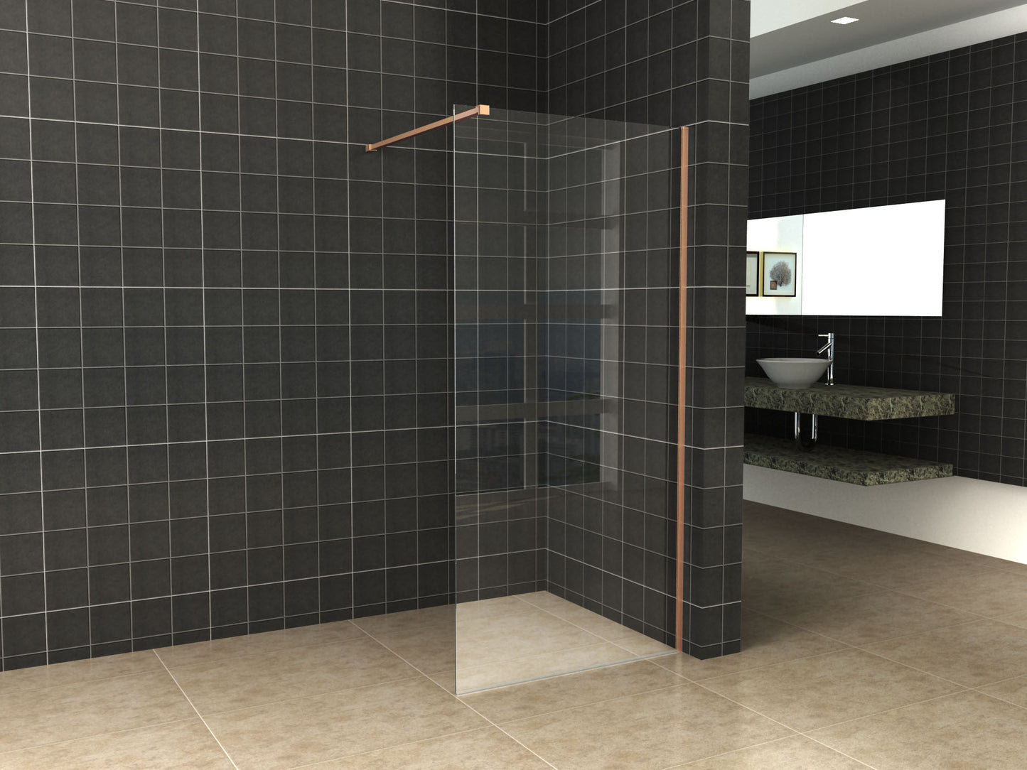 Slim profielset met stabilisatiestang 120 cm koper