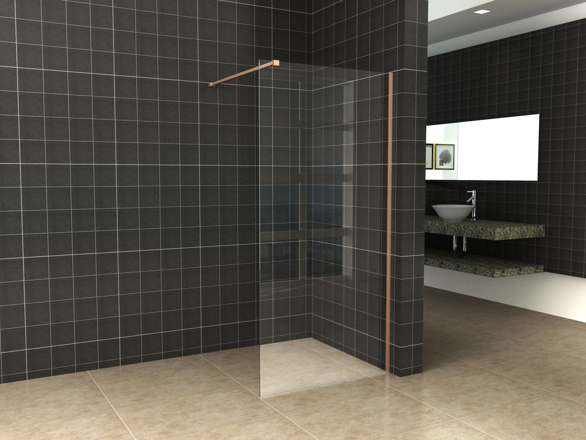 Slim profielset met stabilisatiestang 120 cm koper