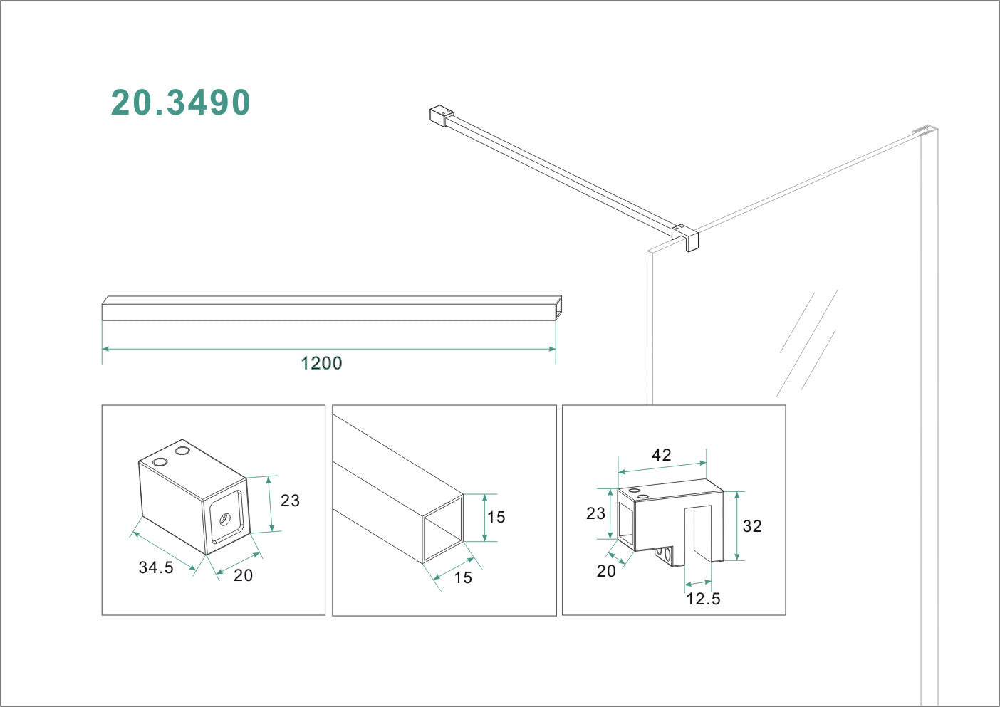 Wiesbaden Slim stabilisatiestang 120 cm chroom